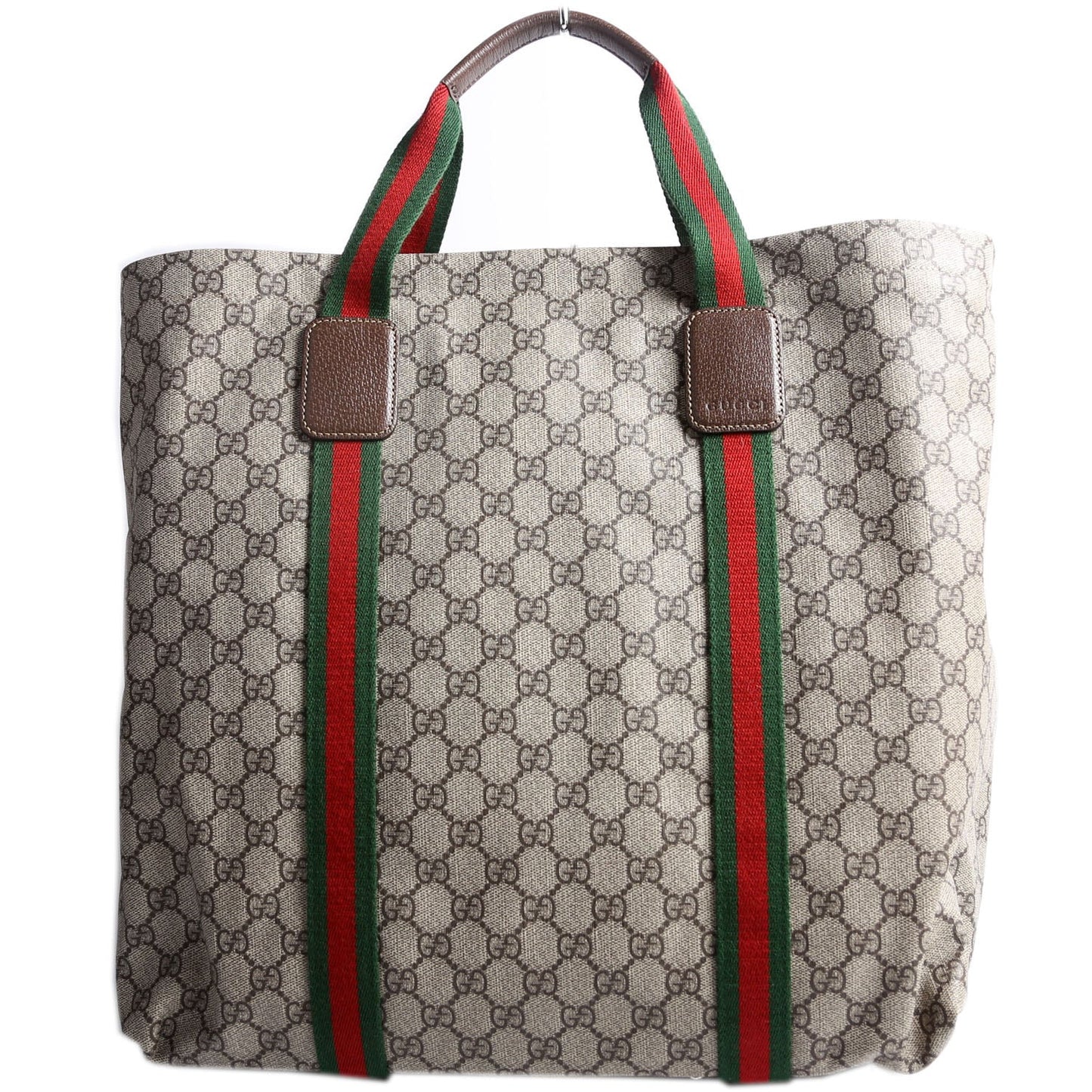 763287 GG Supreme Web Tote Large Brown