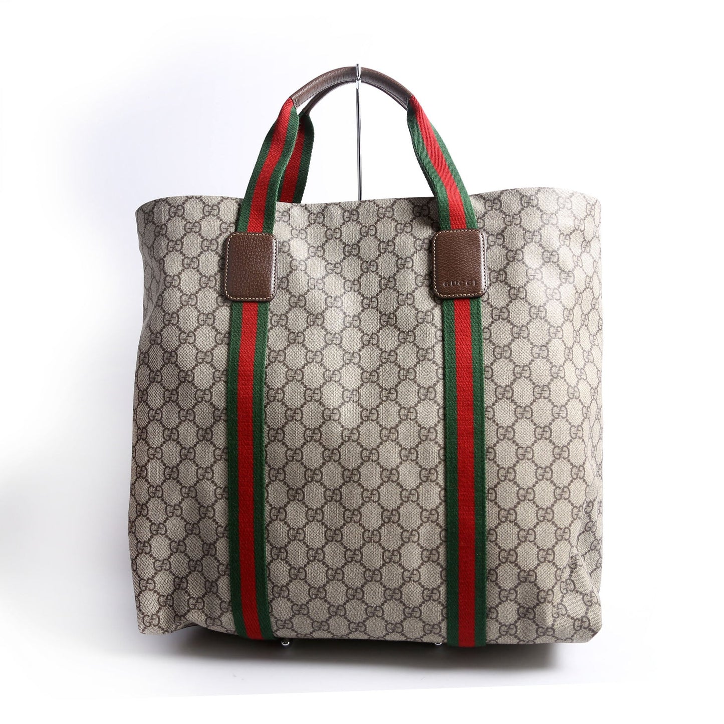 763287 GG Supreme Web Tote Large Brown