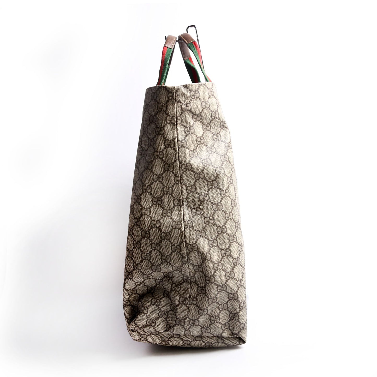 763287 GG Supreme Web Tote Large Brown