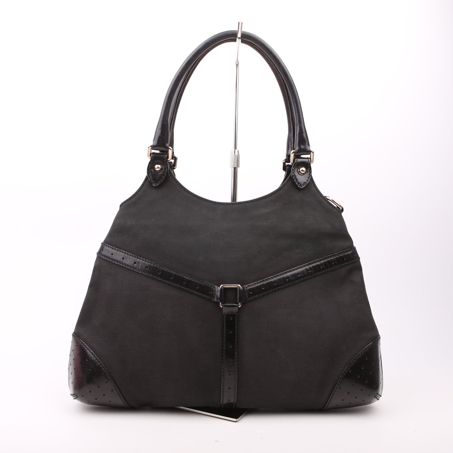 114875 Reins Hobo Canvas/Perforated Leather Black