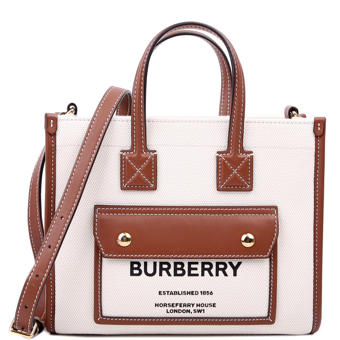 Freya Canvas Mini Tote Beige/Brown