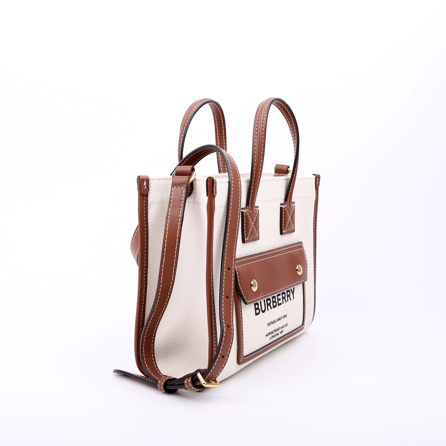 Freya Canvas Mini Tote Beige/Brown