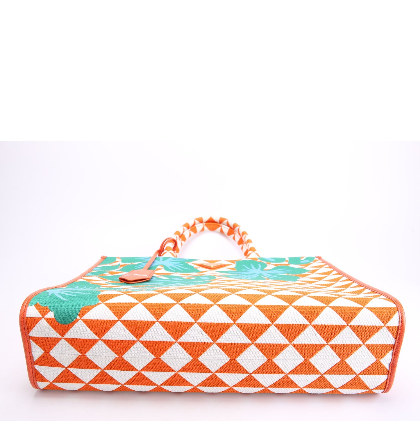 1BA356 Symbole Embroidered Tote Orange/White