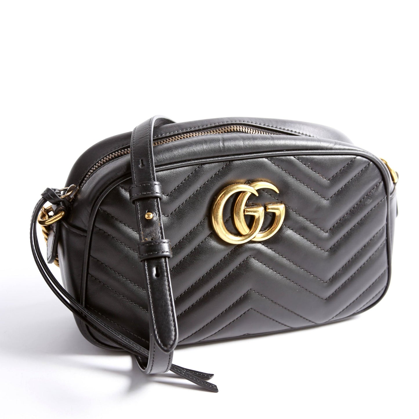 447632 Marmont Small Leather Camera Black