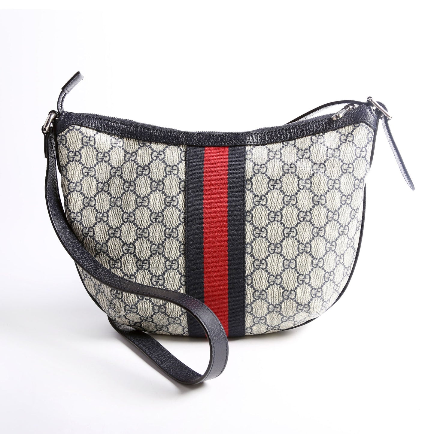 598125 Ophidia GG Supreme Small Shoulder Bag Navy
