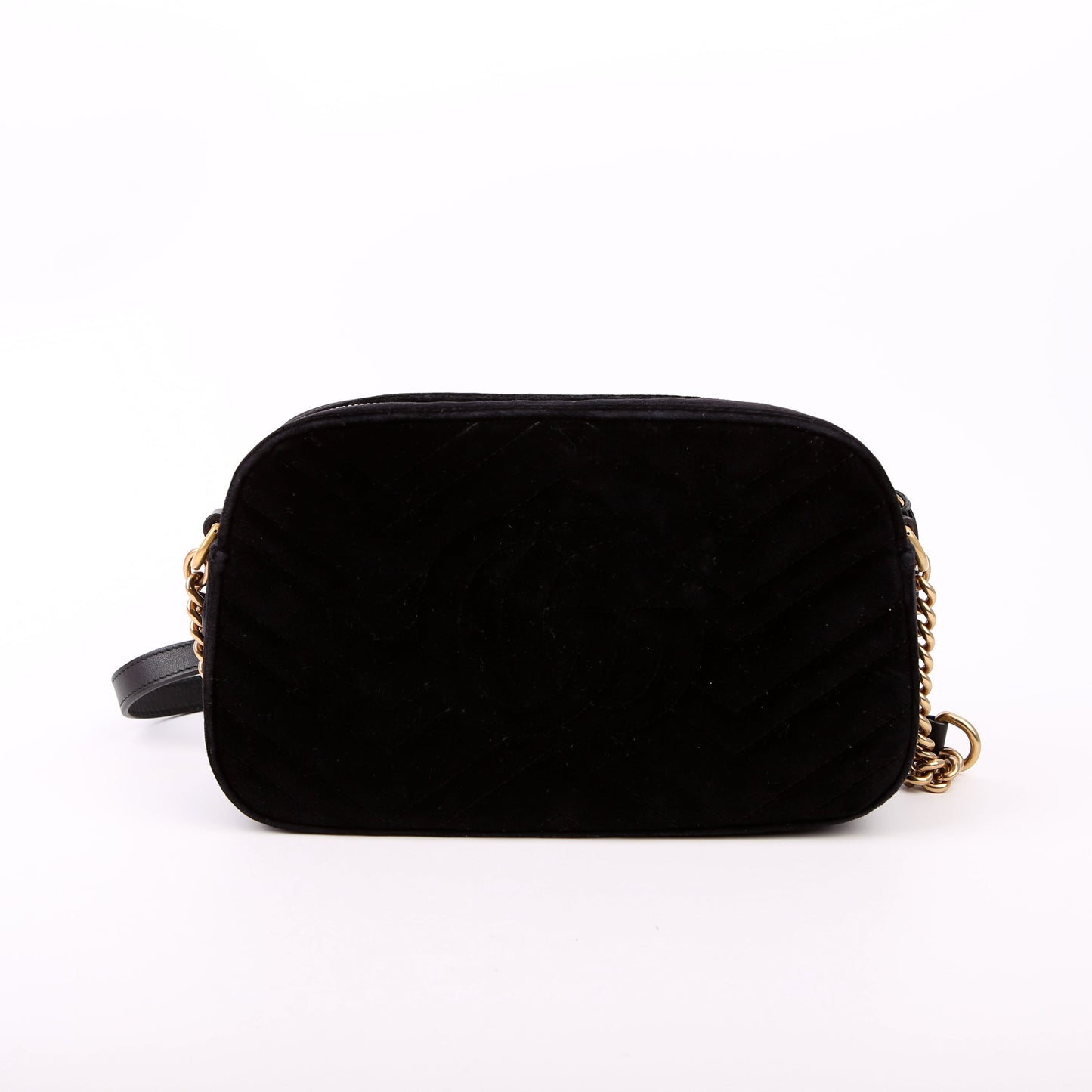 447632 Marmont Small Velvet Camera Black