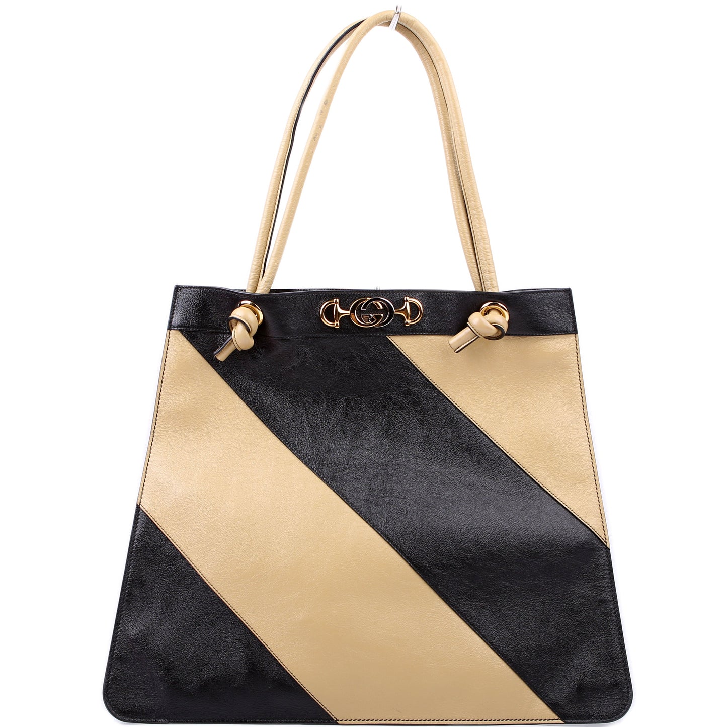 576463 Zumi Leather Tote Black/Tan