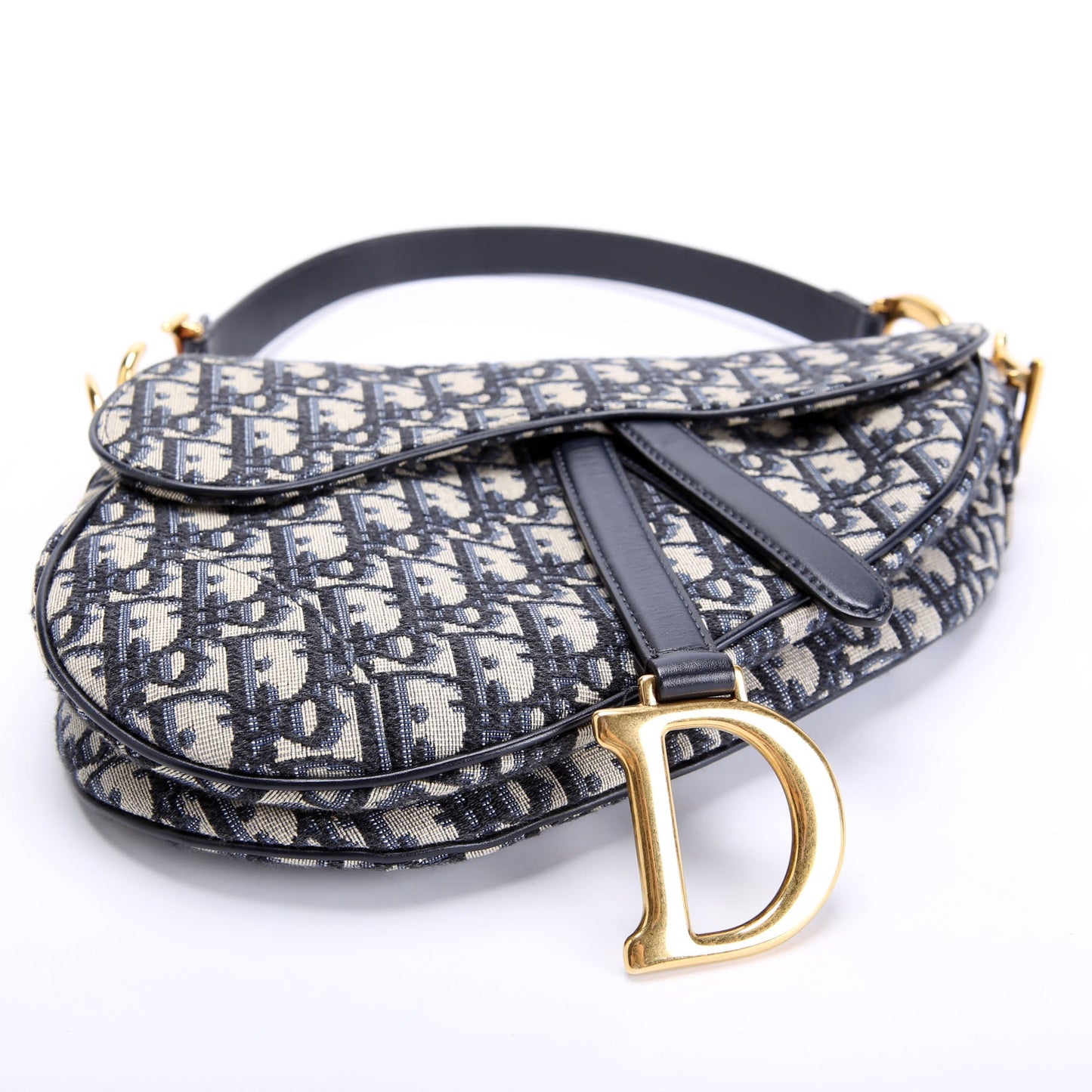 Saddle Bag Oblique Navy/Gold