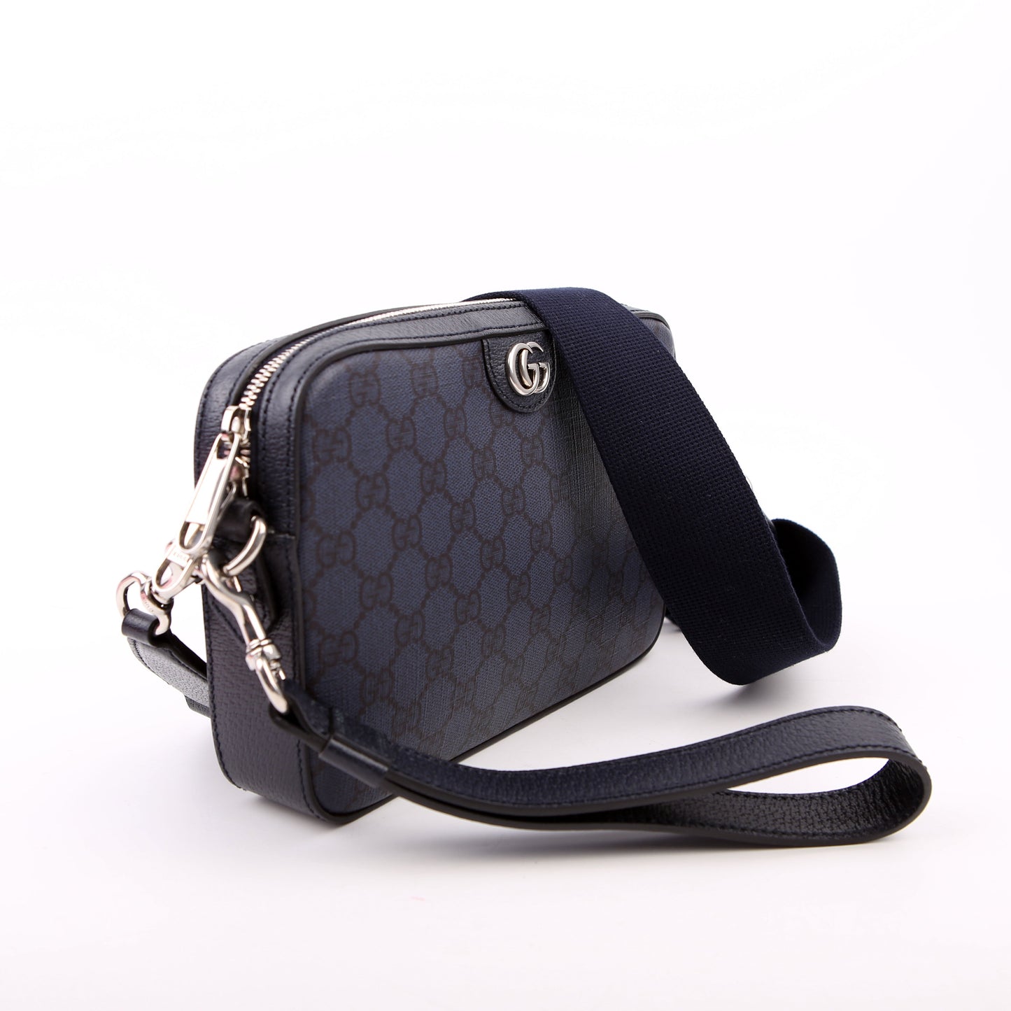 699439 GG Supreme Ophidia Wristlet Crossbody Blue