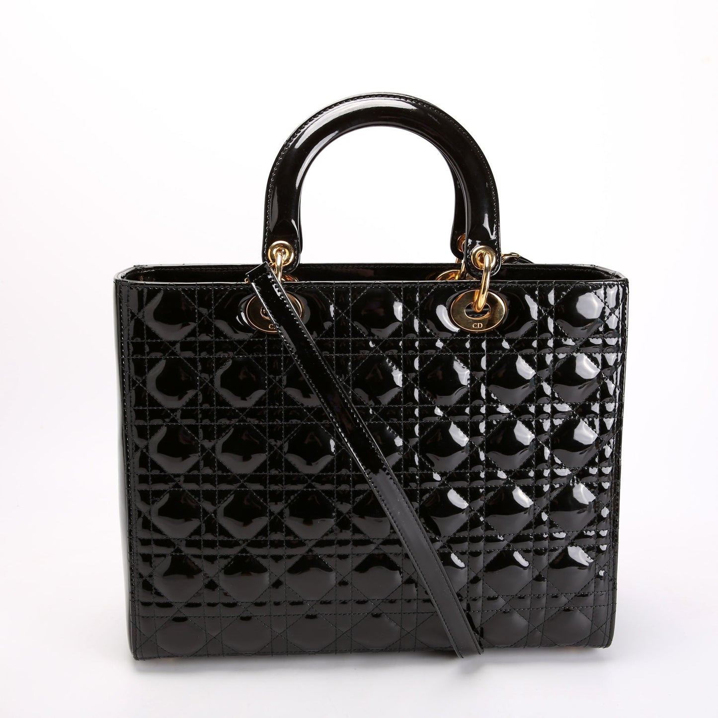 Lady Dior Large Patent Black