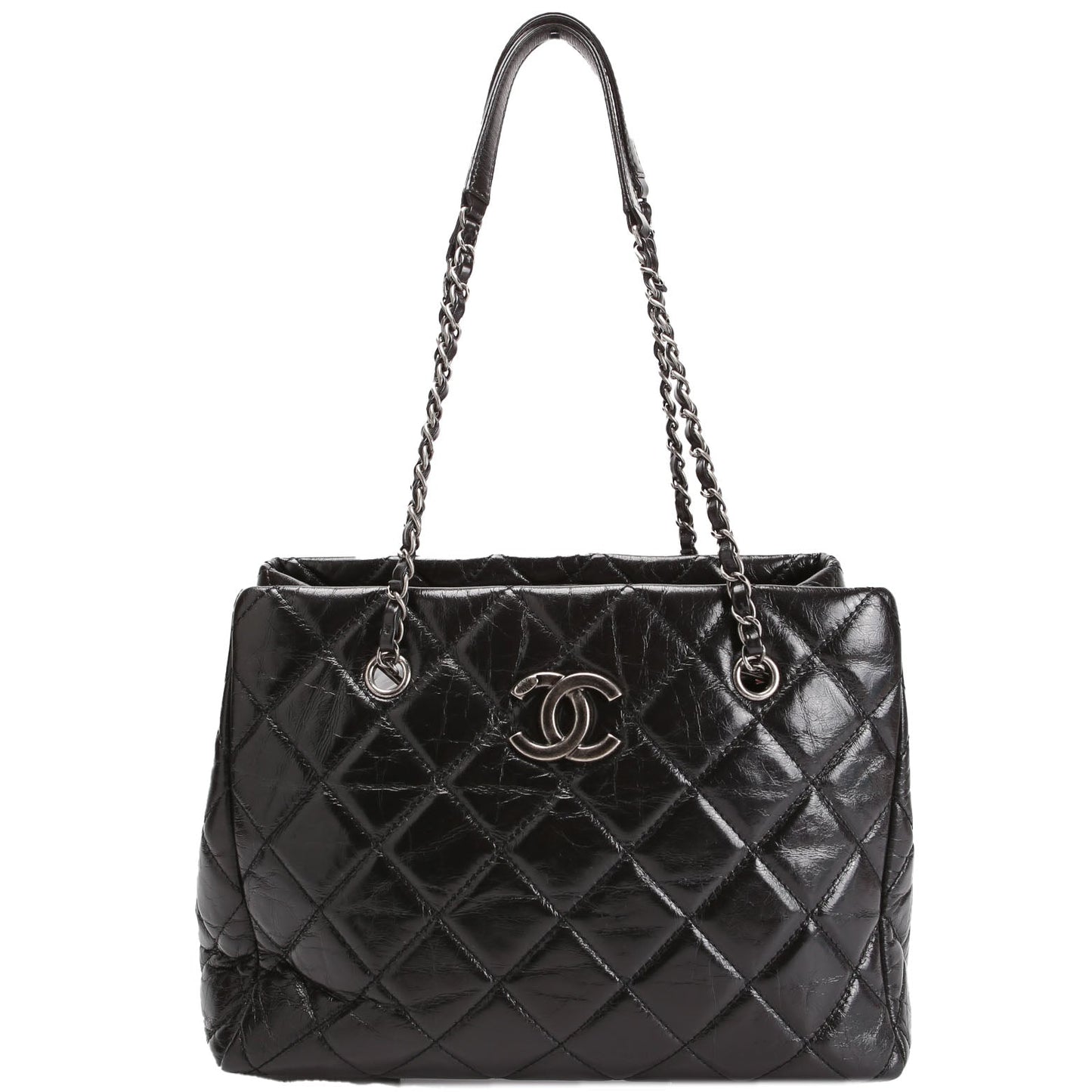 CC Chain Small Shopping Tote Glazed Calfskin 20MM