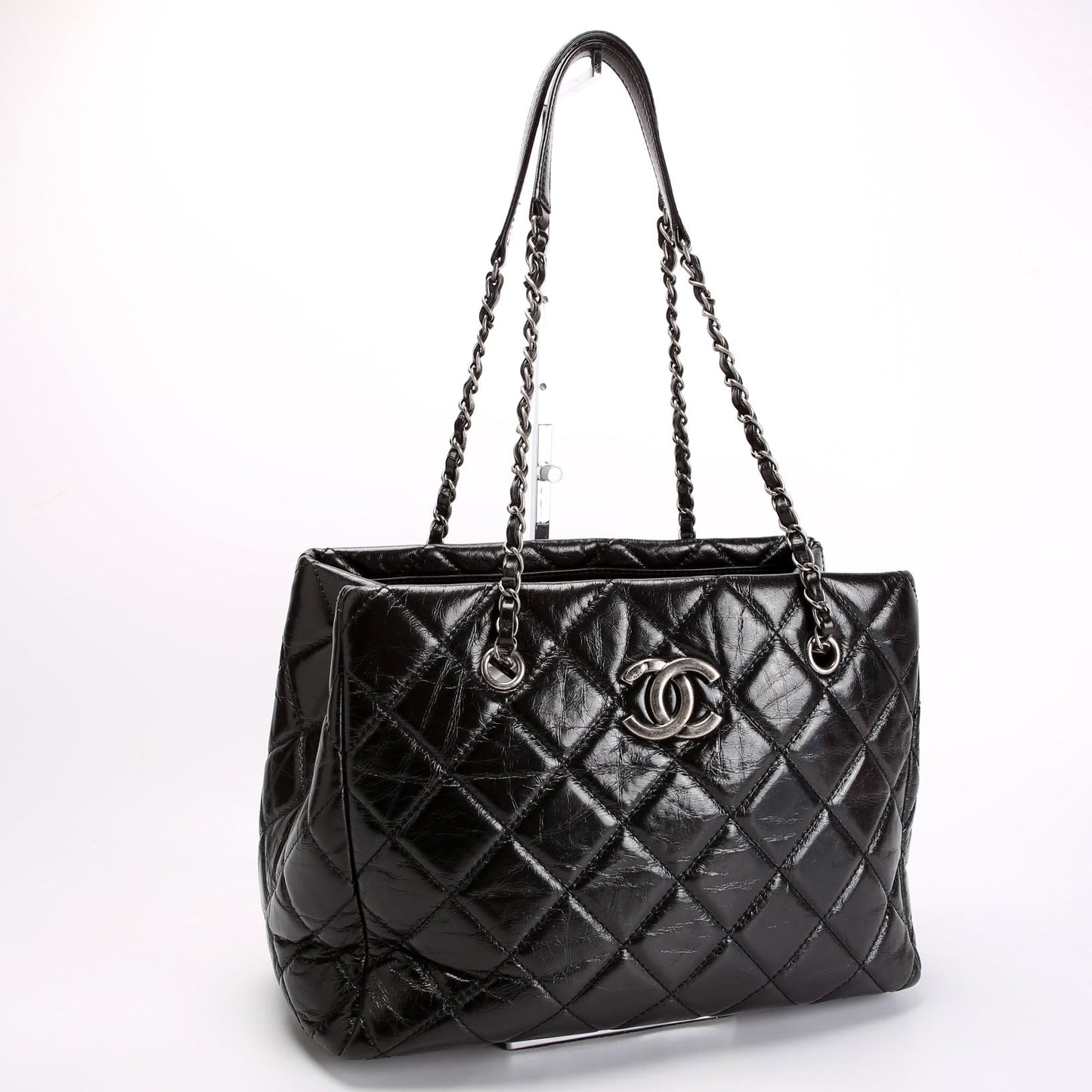 CC Chain Small Shopping Tote Glazed Calfskin 20MM