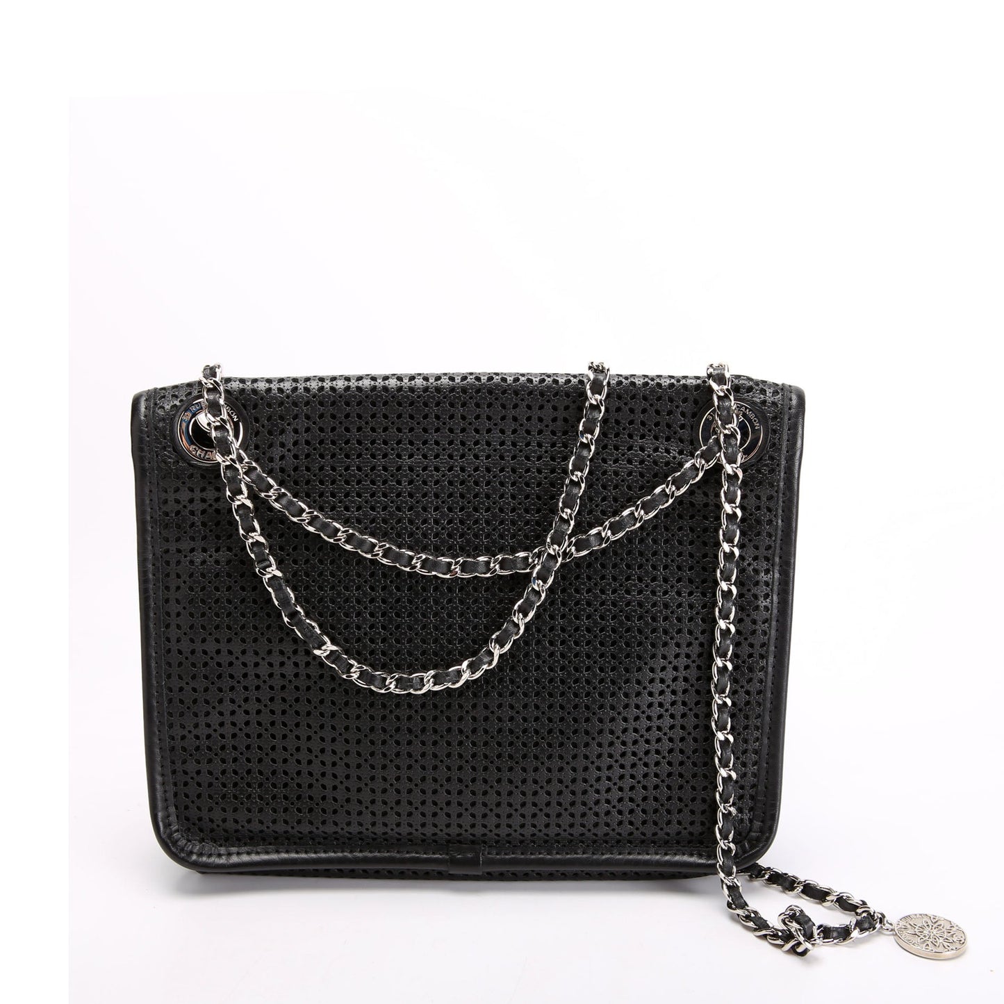 Dubai Up In The Air Small Flap Perforated Lambskin 20M Black