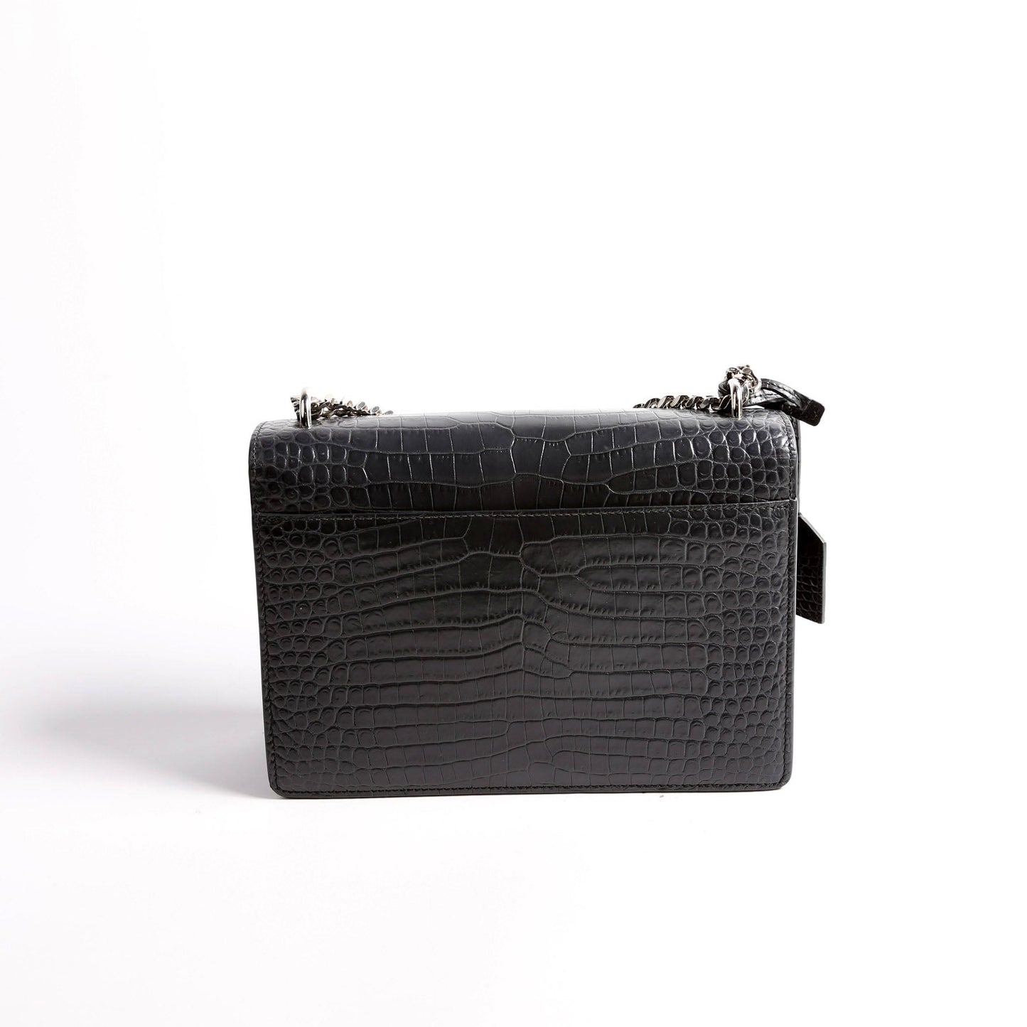 Sunset Medium Crocodile Embossed 442906 Gray/Silver
