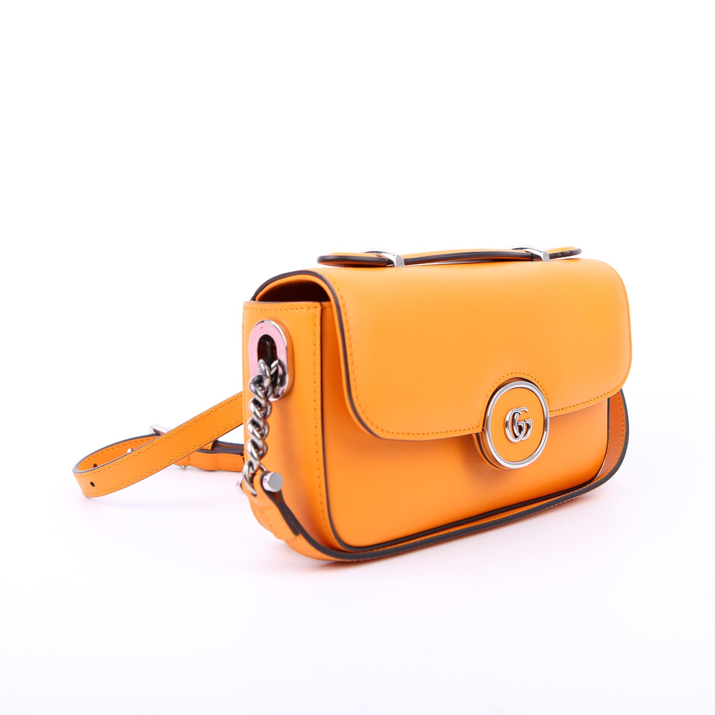 739722 GG Petite Mini Shoulder Bag Calfskin Orange