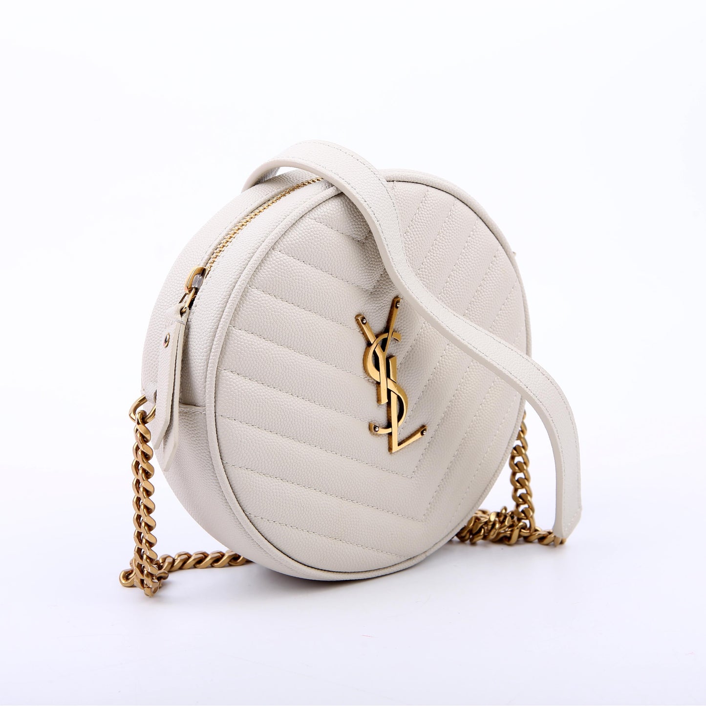 610436 Grain De Round Camera Bag White