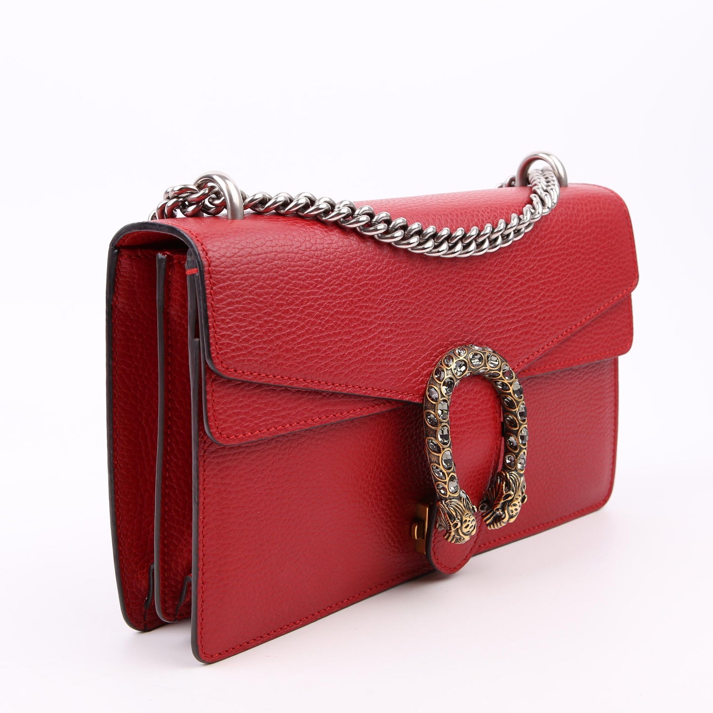400249 Dionysus Leather Shoulder Small Red
