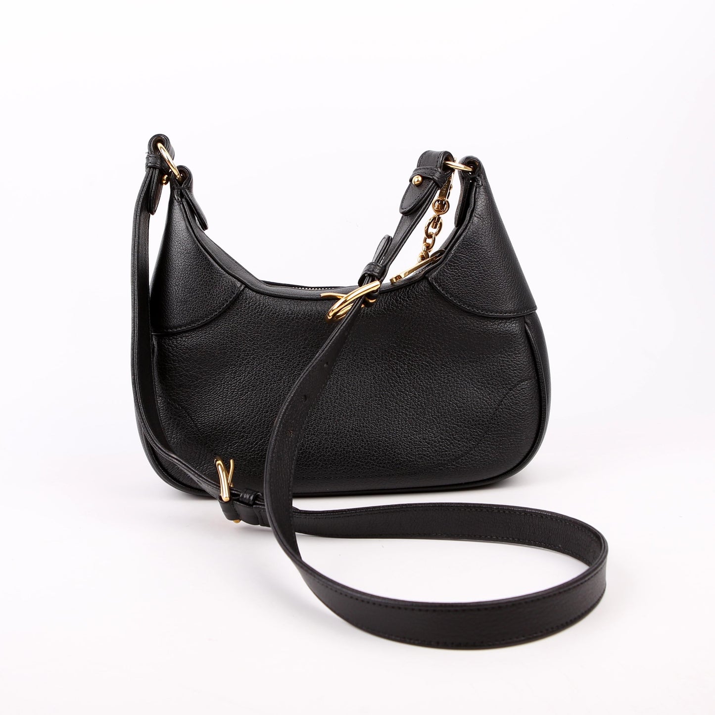 731817 Aphrodite Leather Small Shoulder Bag Black
