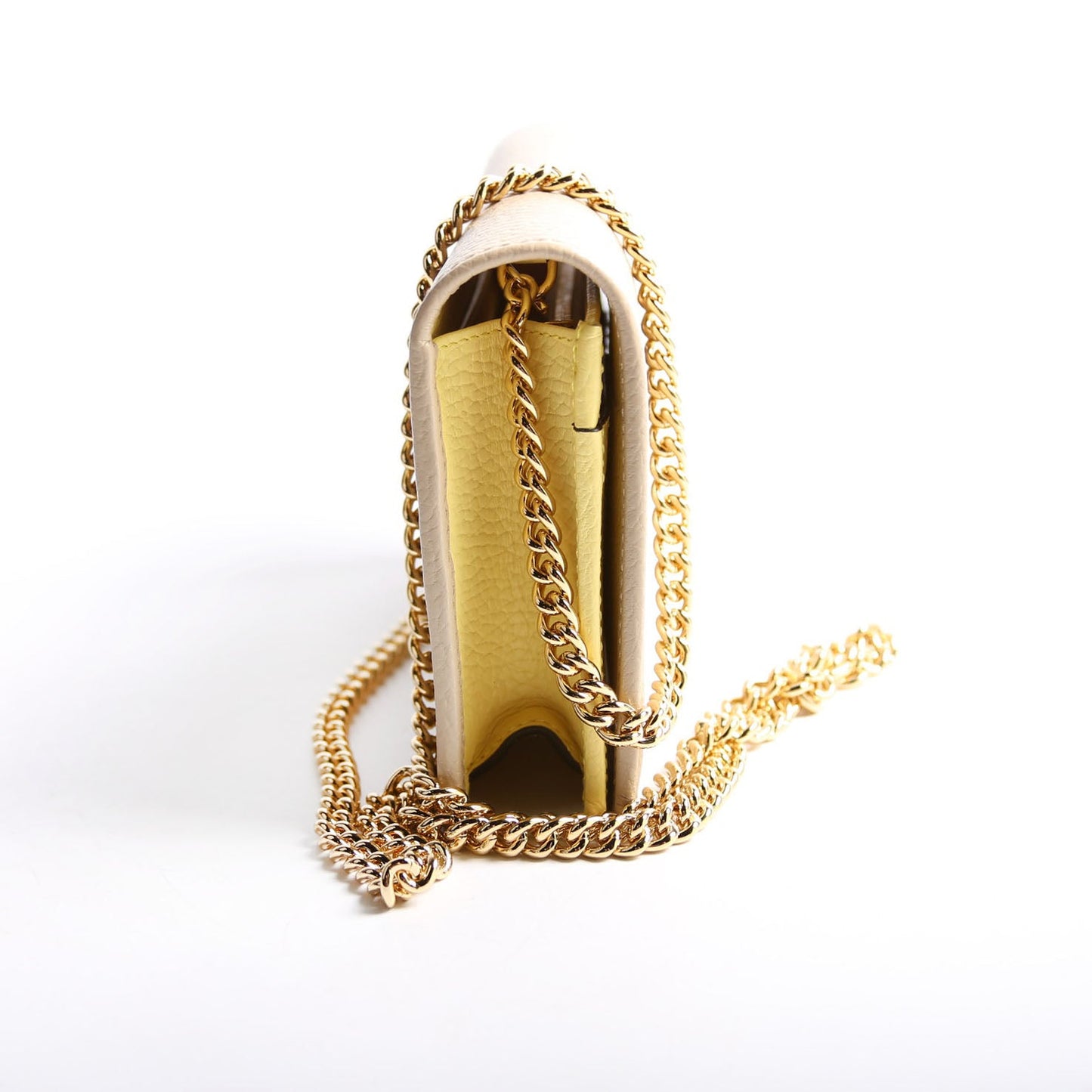 497985 Marmont Mini Chain Bag Taupe/Yellow