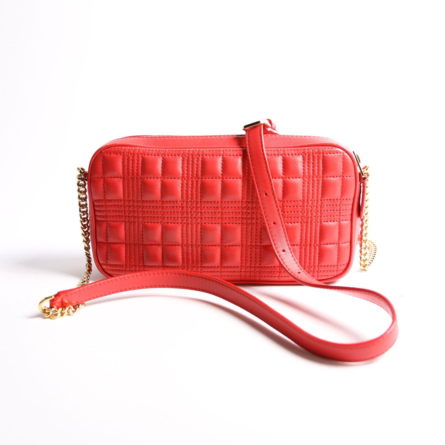 Lola Small Camera Bag Quilted Leather Red