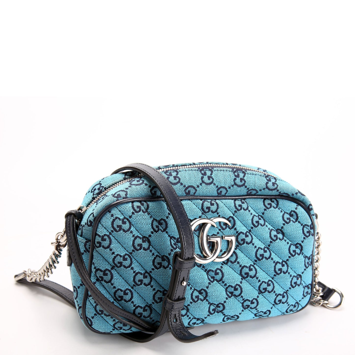 447632 Marmont Small GG Canvas Camera Blue