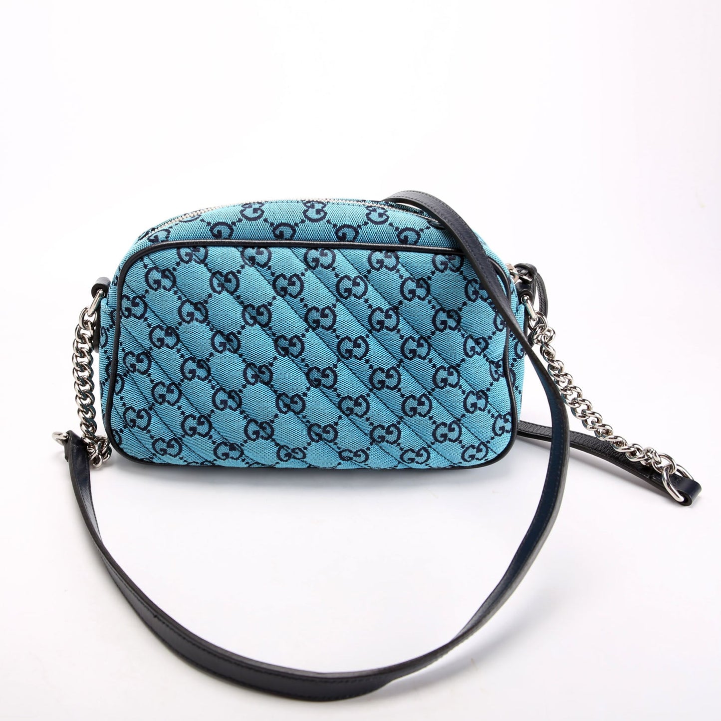447632 Marmont Small GG Canvas Camera Blue