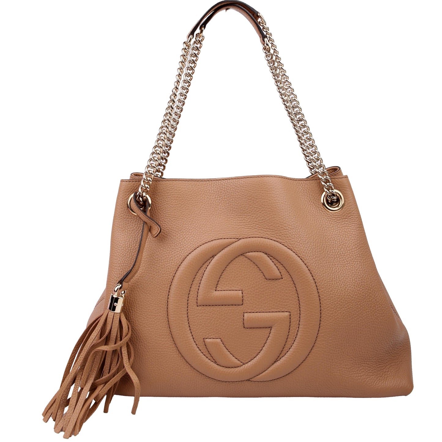 536196 Soho Chain Tote Newer Tan