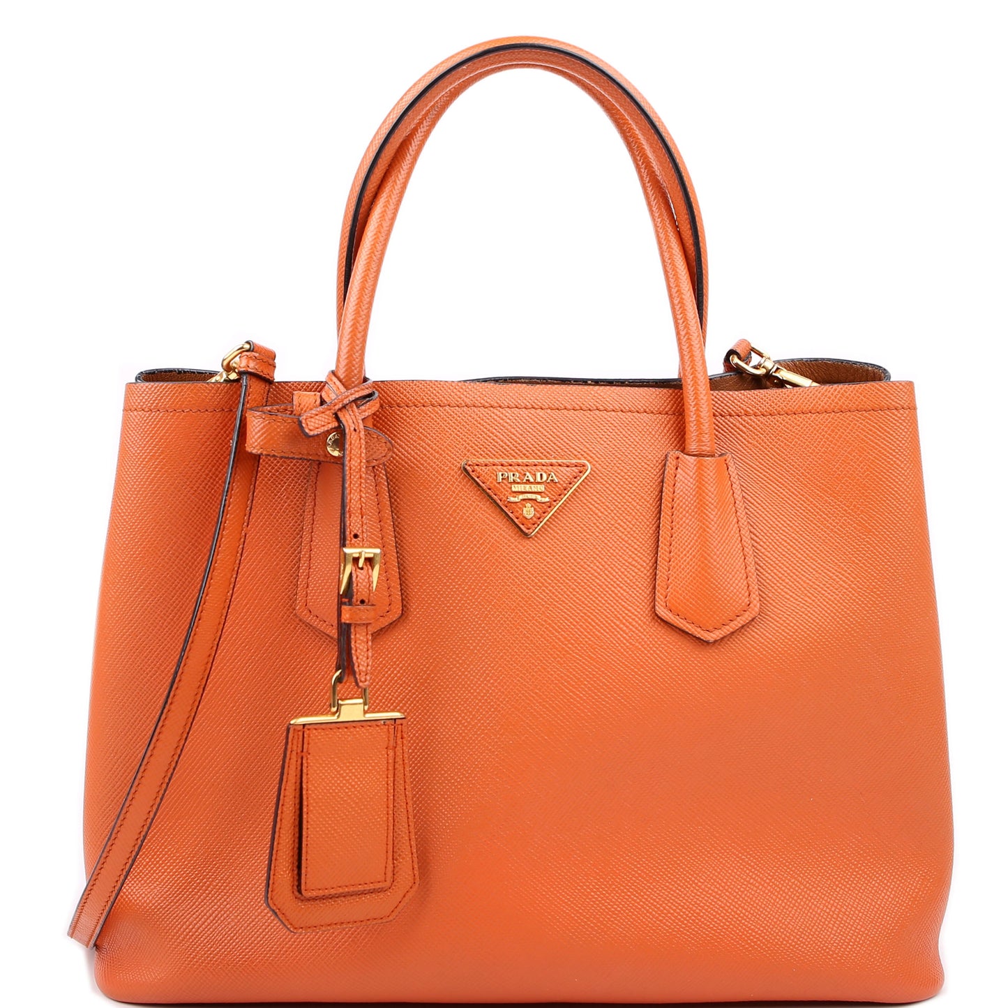 Saffiano Cuir Double Large Orange