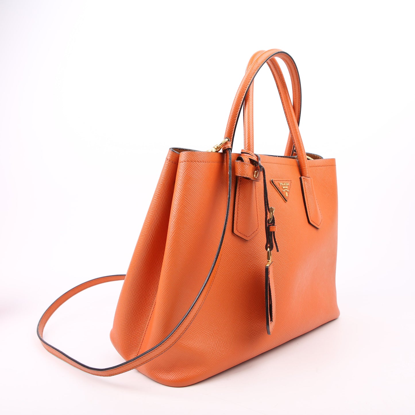 Saffiano Cuir Double Large Orange