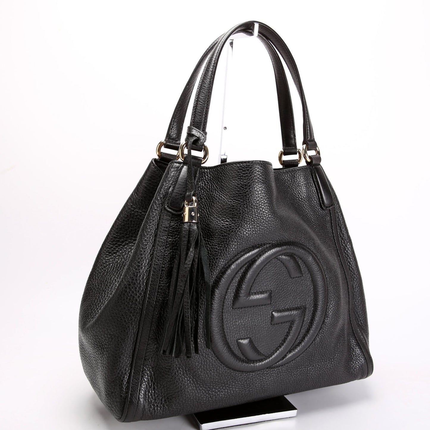 282309 Soho Leather Hobo Medium Black