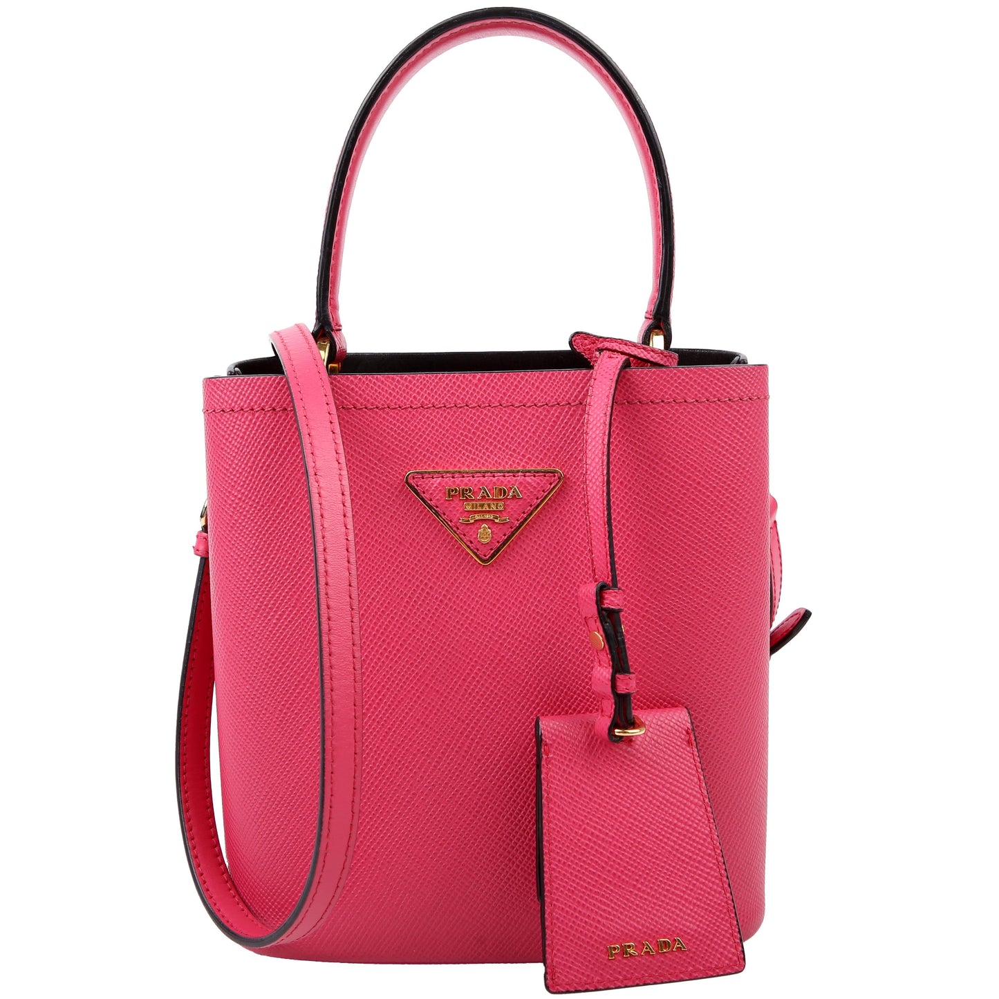 Saffiano Cuir Small Panier Bag Pink