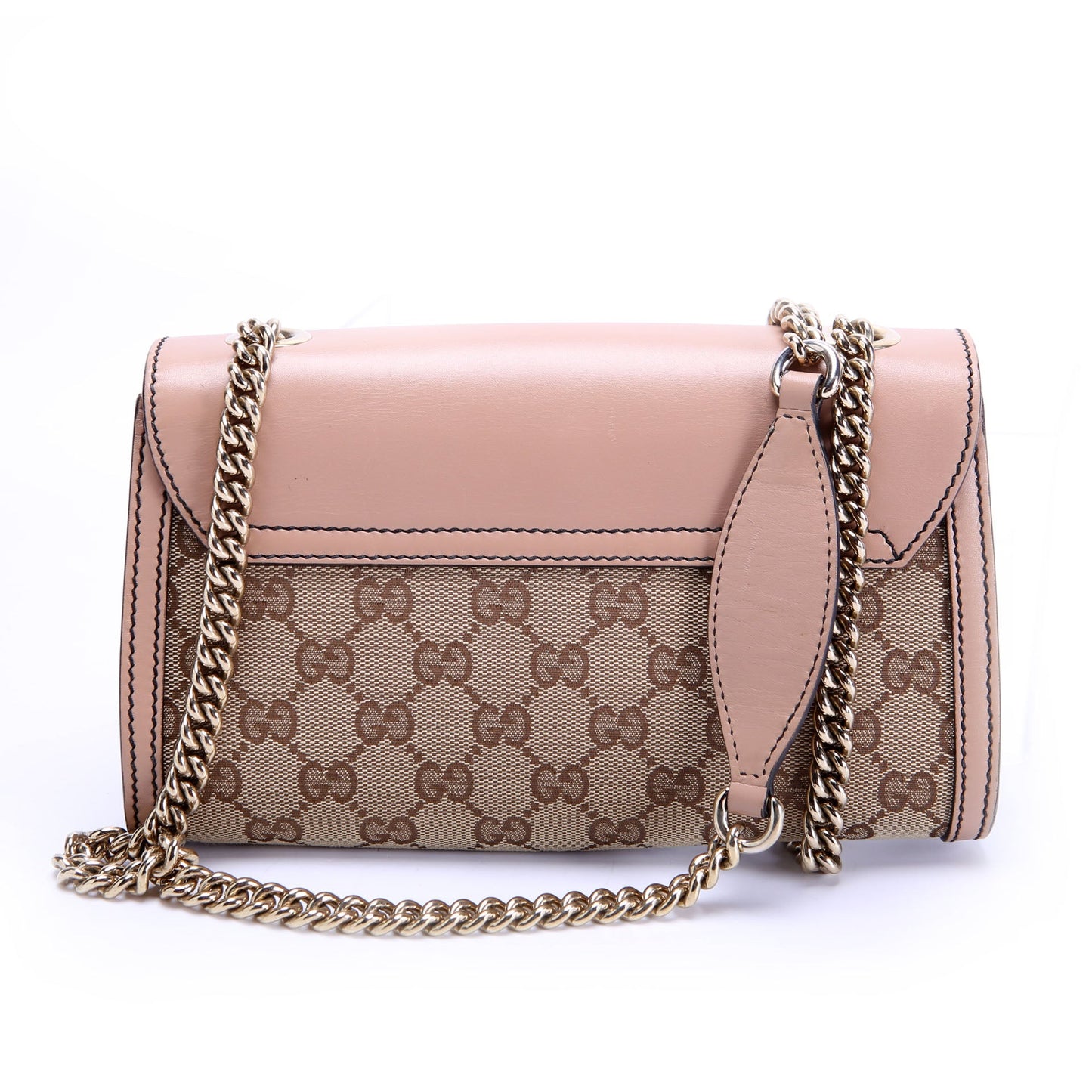 283063 Emily Chain Mini Canvas/Calfskin Tan