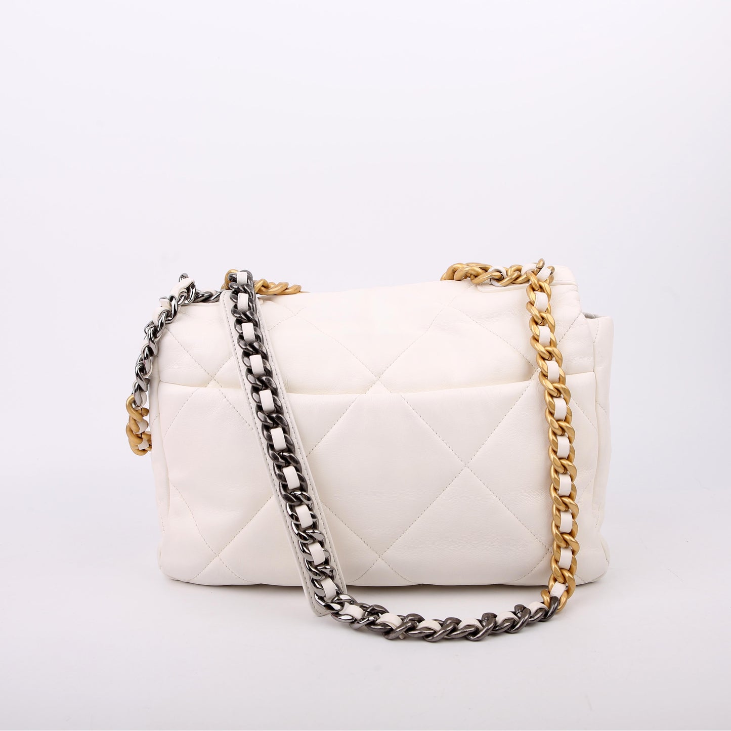 Quilted Goatskin 19 Large Flap White