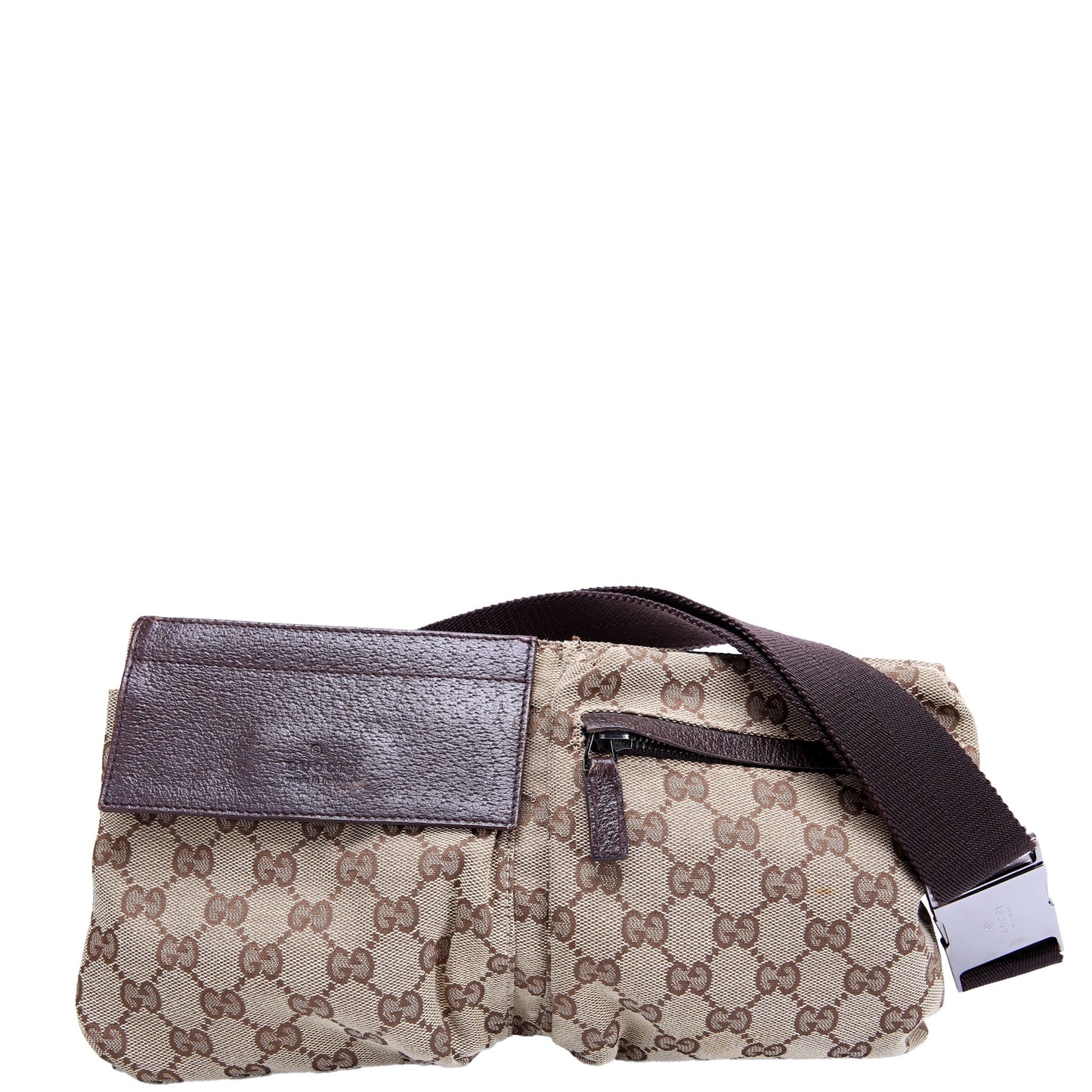 28566 GG Canvas Waist Bag Brown
