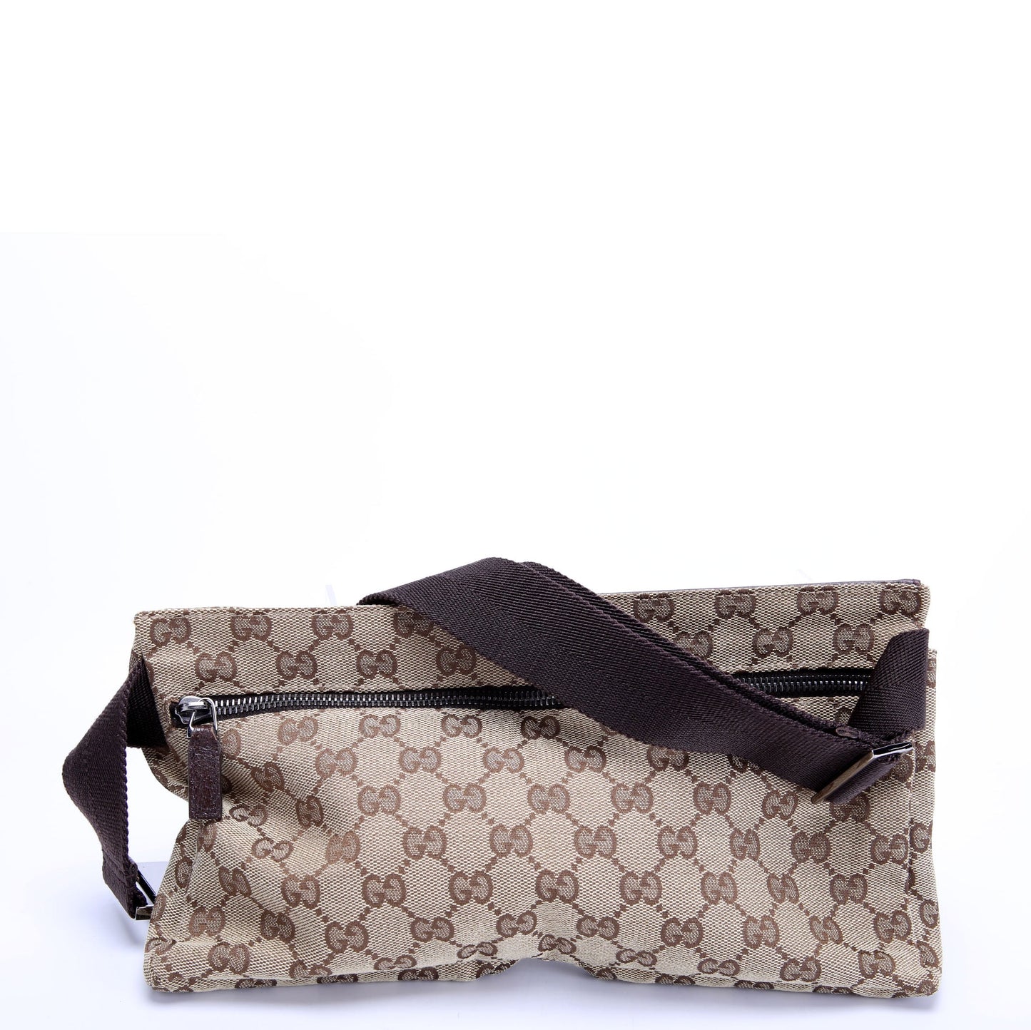 28566 GG Canvas Waist Bag Brown