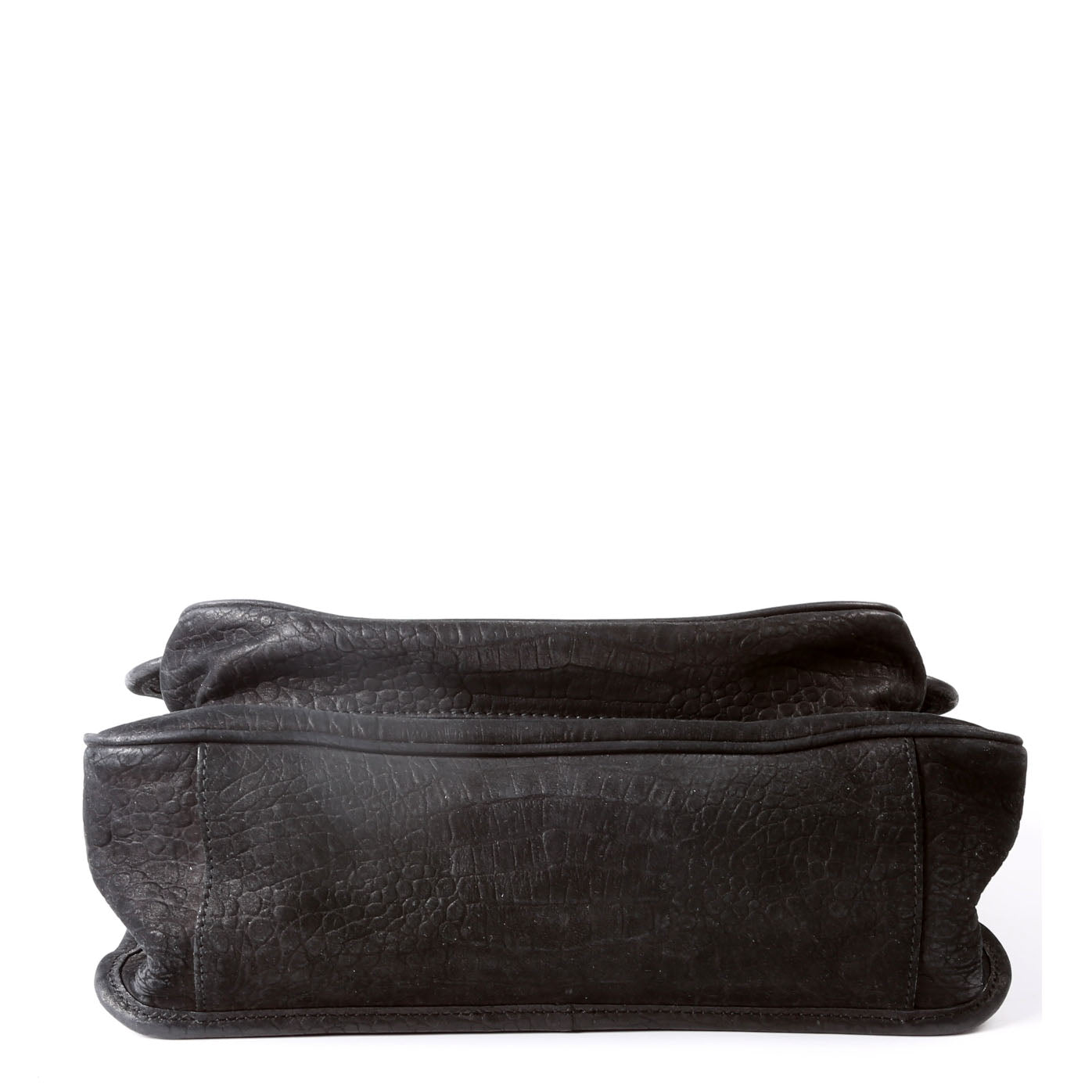 Crocodile Embossed Nubuck Niki Medium Satchel 633150 Black