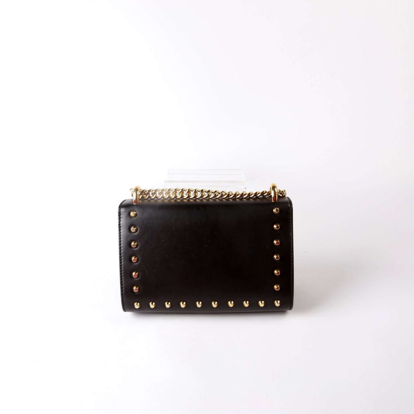 432182 Padlock Pearl Leather Small Black/Pearl