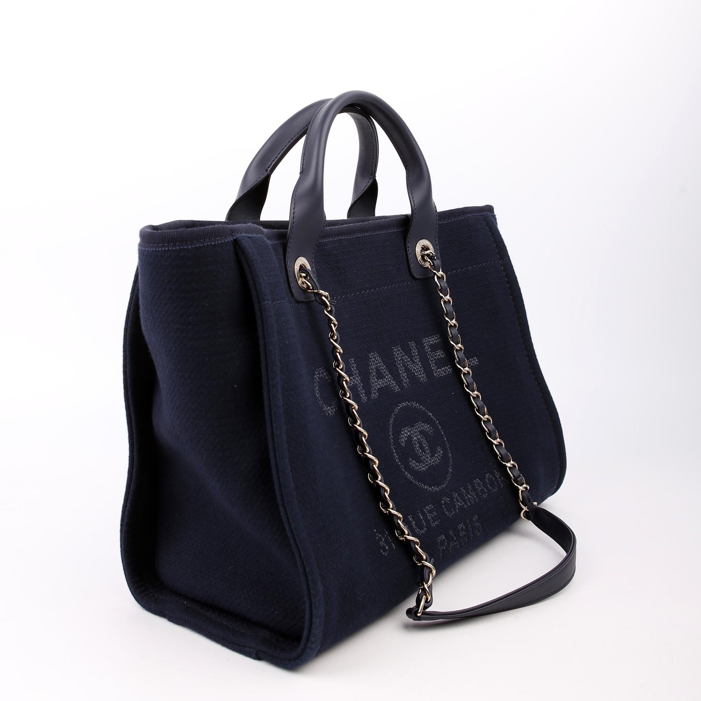 Deauville Small With Pouch Mixed Fibers Navy