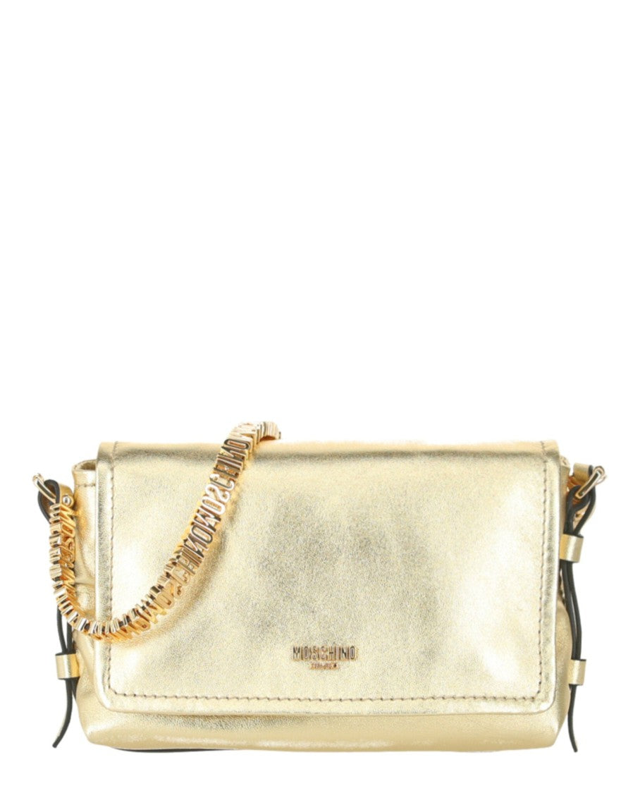 Moschino Logo-Lettering Metallic Crossbody Bag