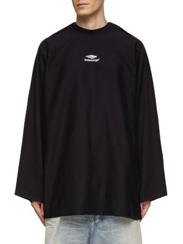 Luxury Balenciaga Trending 2025 Icon Flat Long Sleeve T-Shirt Black