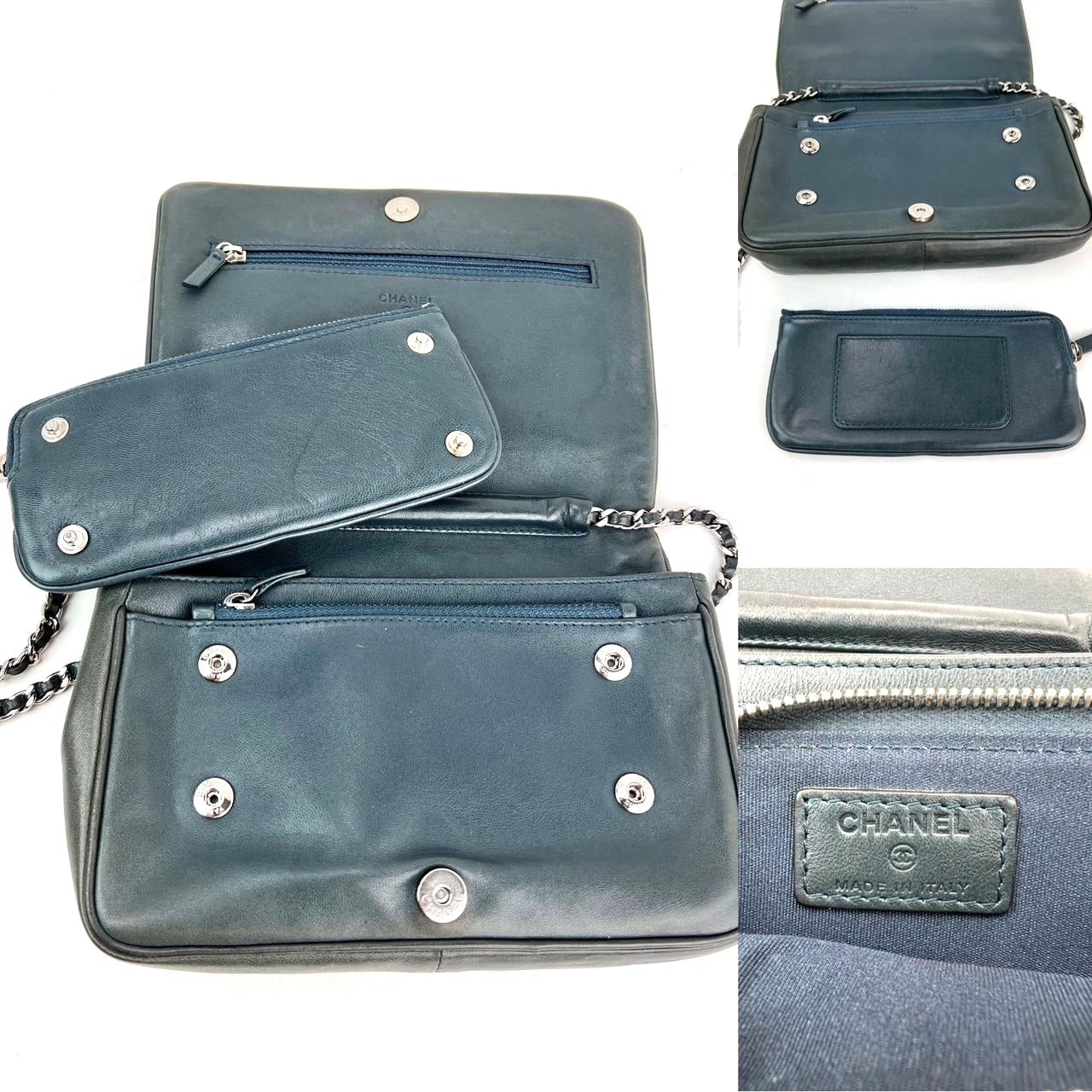 Chanel Quilted Lambskin Stitched Wallet On Chain