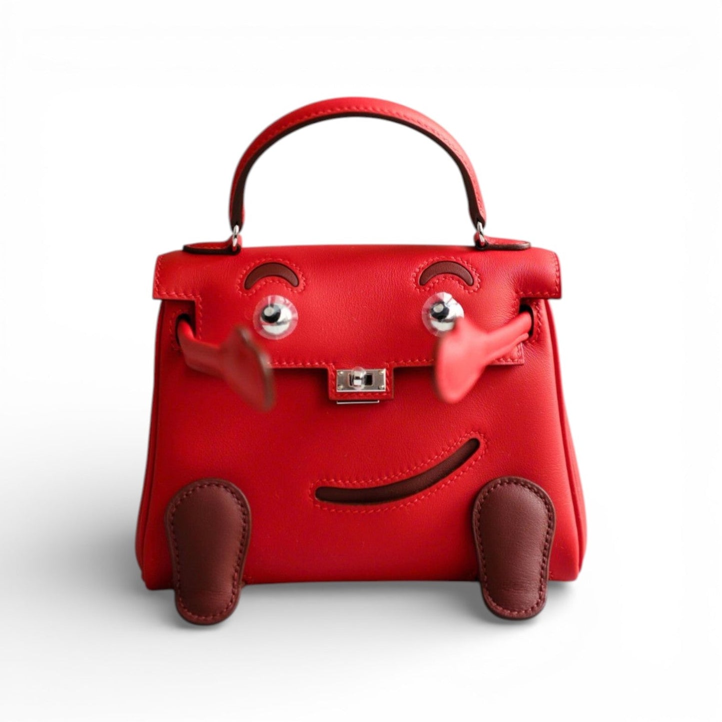 Hermès Kelly Doll Rouge De Coeur Swift Calfskin PHW G Stamp
