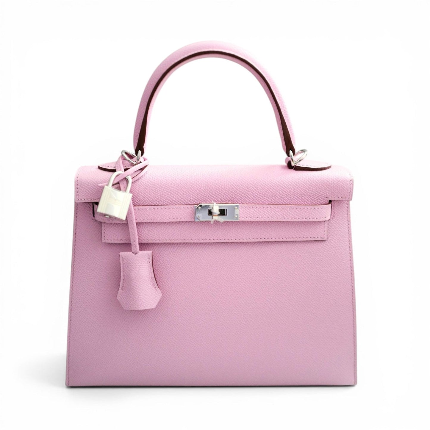 Hermès Kelly 25 Mauve Sylvestre Epsom Sellier Palladium Hardware K Stamp