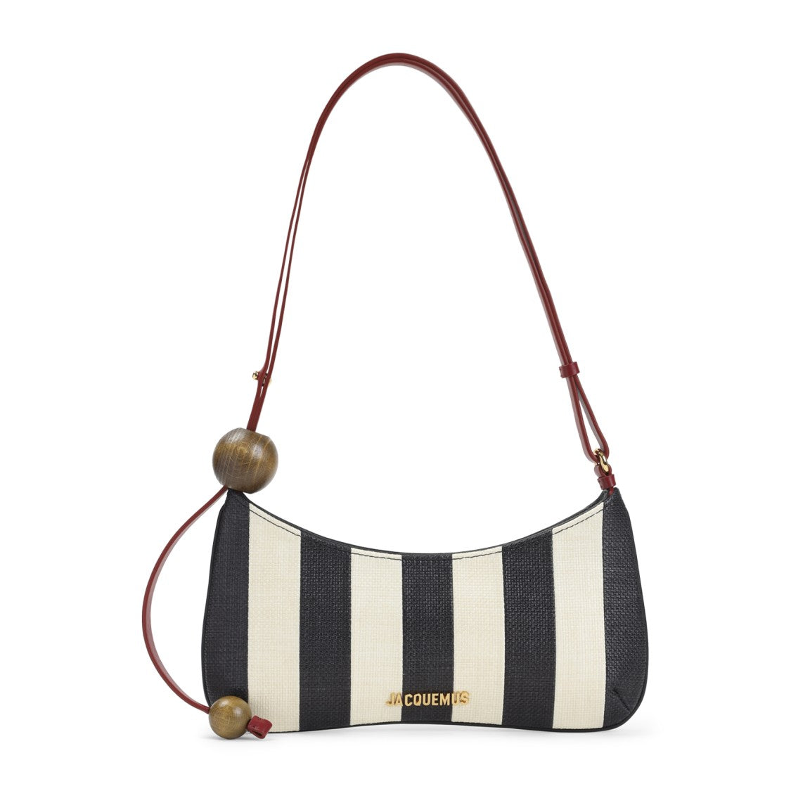 Jacquemus The Bisou Perle Black Raffia Handbag