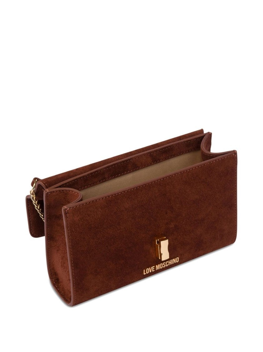 Love Moschino Rectangular Shoulder Bag With Gold Clasp