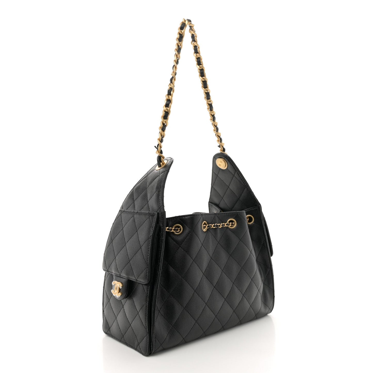 Caviar Quilted Small Chanel 25 Handbag Black
