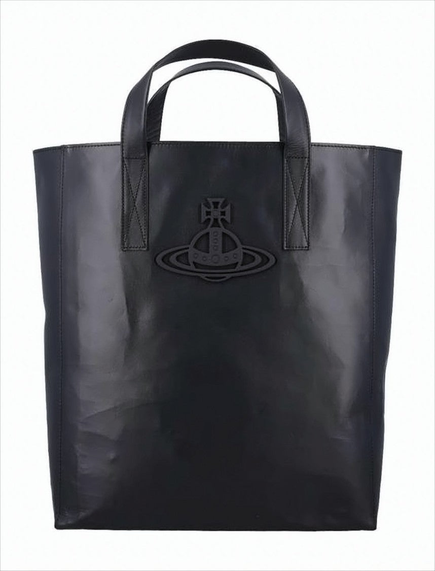 Vivienne Westwood Smooth Cowhide Tote Bag With Sturdy Handles