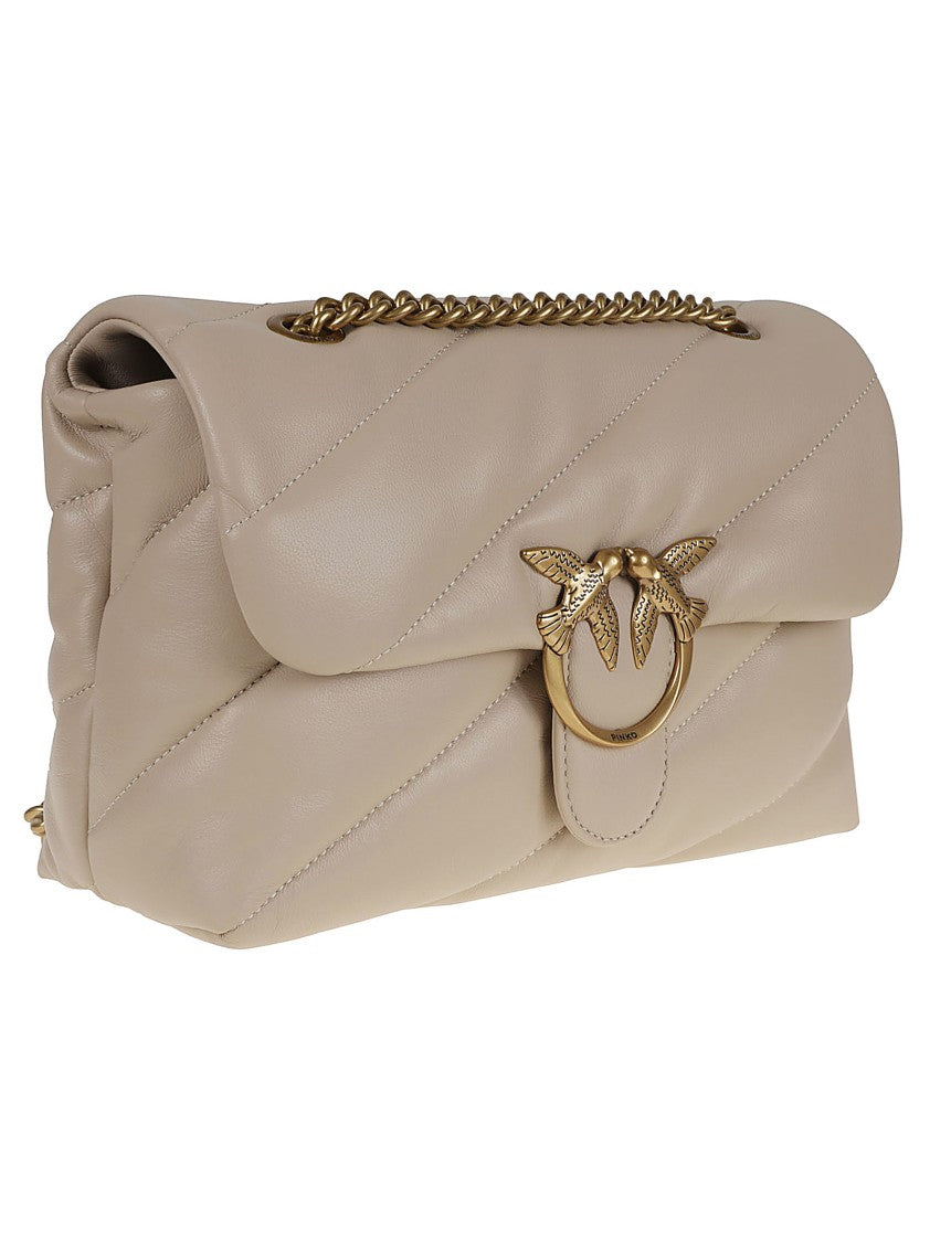 Pinko Quilted Calfskin Love Puff Shoulder Bag