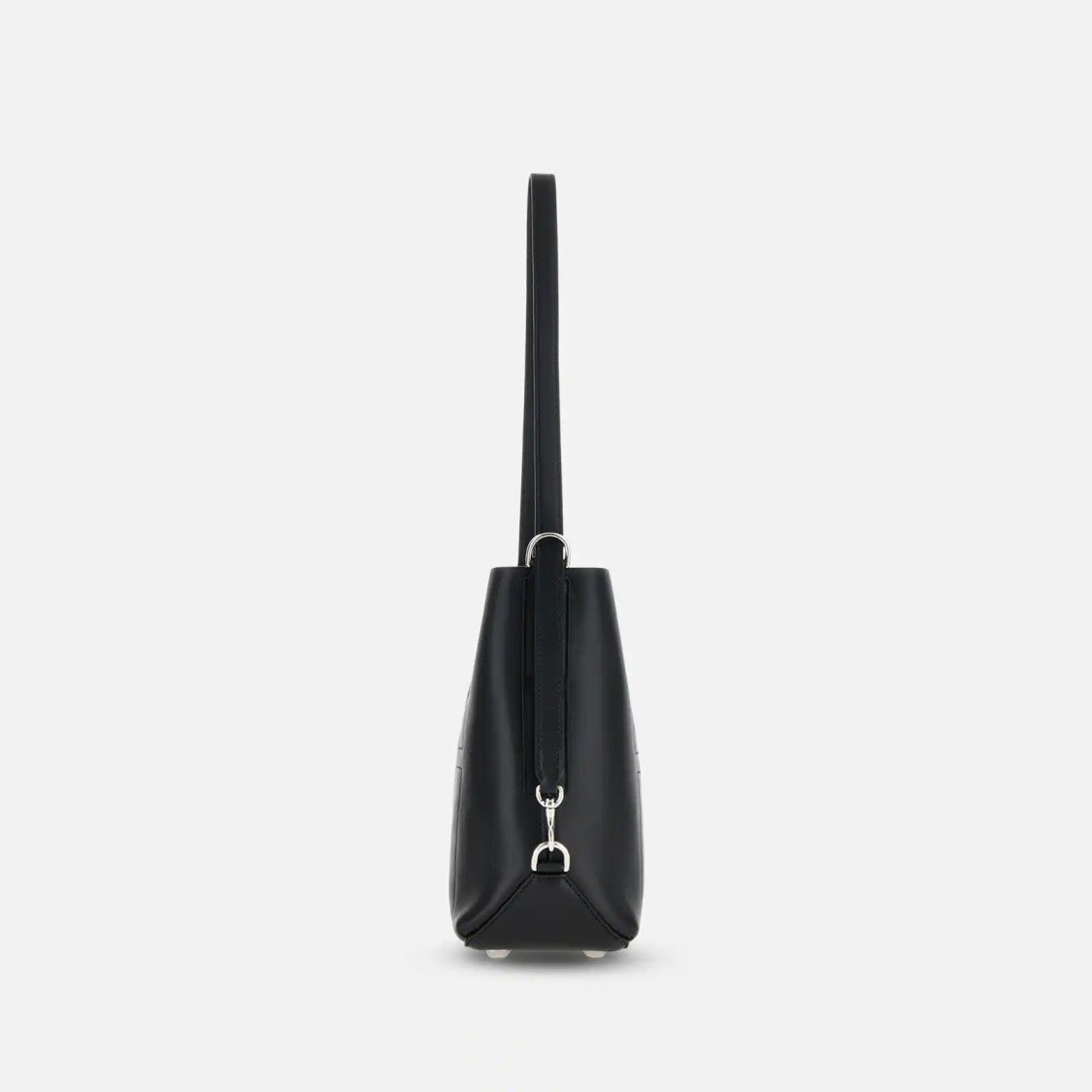 Hogan Structured Black Leather Hobo Bag
