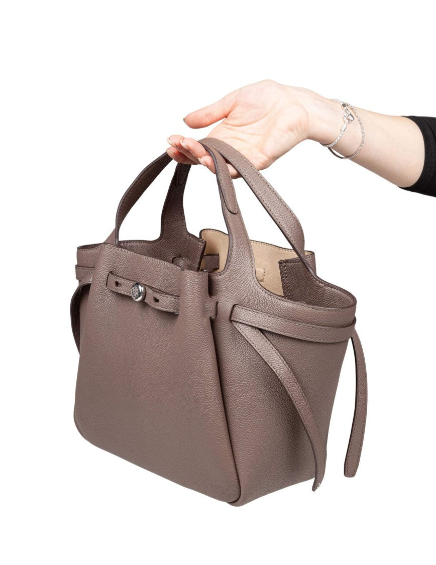 Tory Burch Romy Leather Tote Bag In Wild Mushroom